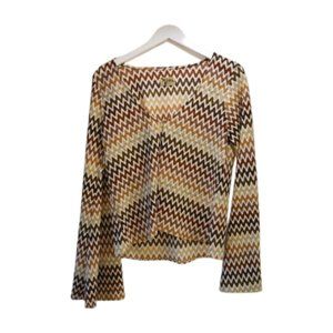 Show Me Your Mumu Crochet Knit Bell Sleeve Top